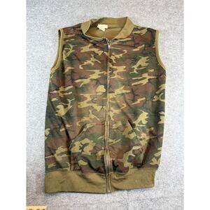 Vintage 80s Sears Fieldmaster Camo Vest Men XL Tall Camouflage Woodland Military